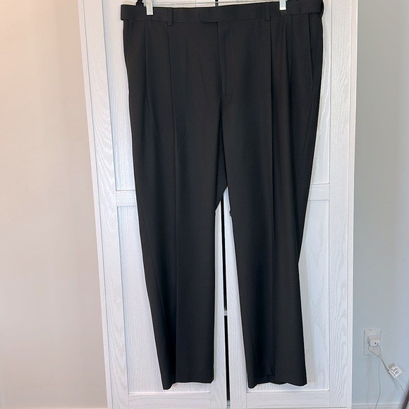 Land's End Traditional Fit Comfort Waist Pleated Front Navy Dress Pants 42 - Picture 2 of 7